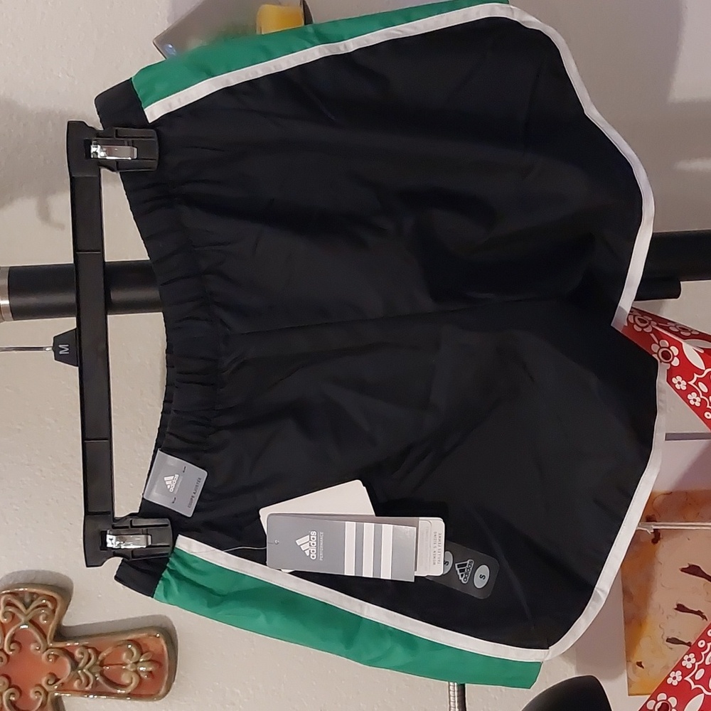 Black and green Adidas athletic shorts - Picture 2 of 5